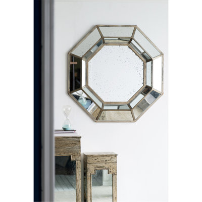 Miroir octogonal surdimensionné de 40 po x 40 po, miroir Mid-Century moderne, pour le salon, le vestibule, la chambre à coucher, le couloir