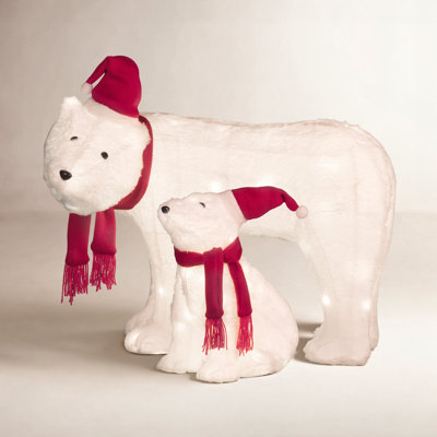 2-Piece Polar Bear Lighted Display Set