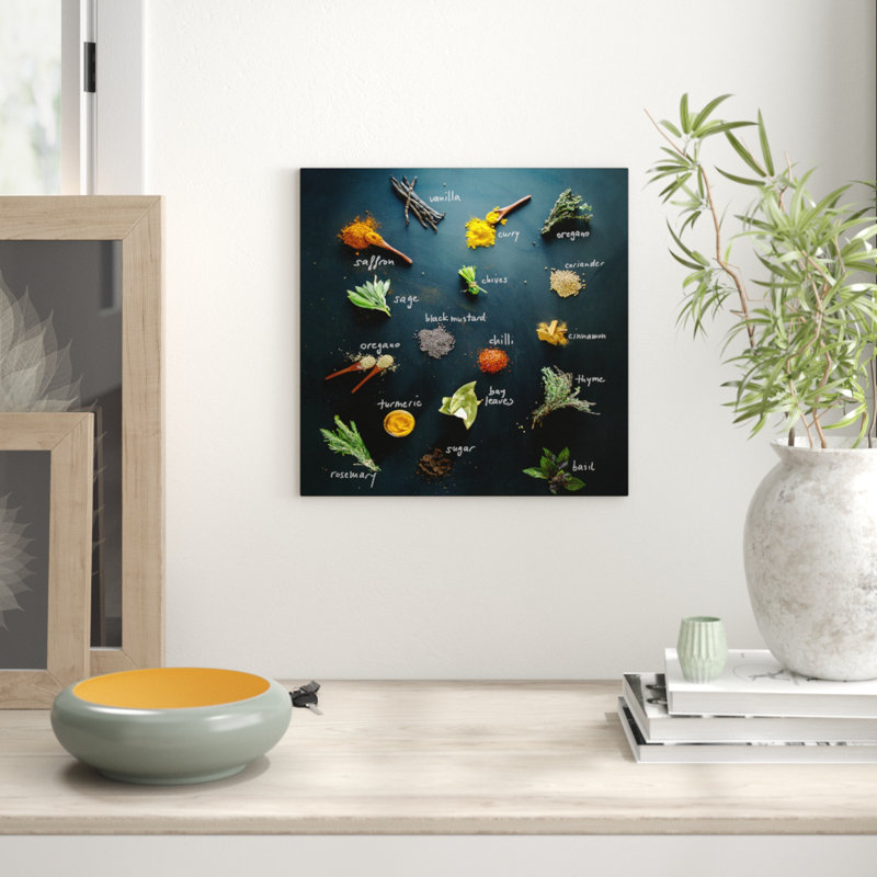 Herbage Mix - No Frame Print on Glass, 80 cm H x 80 cm W x 1.5 cm D