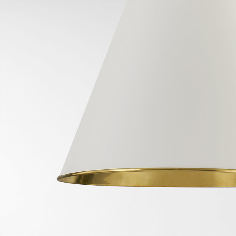 BURNBAY 1 LIGHT PENDANT, Aged Brass, 22.25" H x 18.25" W x 18.25" D