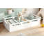 Lit plateforme simple avec garde-corps pleine longueur, base de lit simple à profil bas, aucun sommier tapissier requis, blanc-1022949903-1022949896