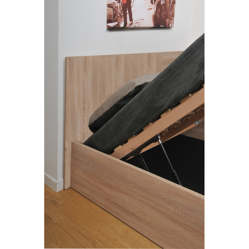Catlin Ottoman Storage Bed, Natural brown, European Kingsize (160 x 200 cm)