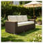 Canapé d'extérieur 3 places en osier beige avec assise profonde PE