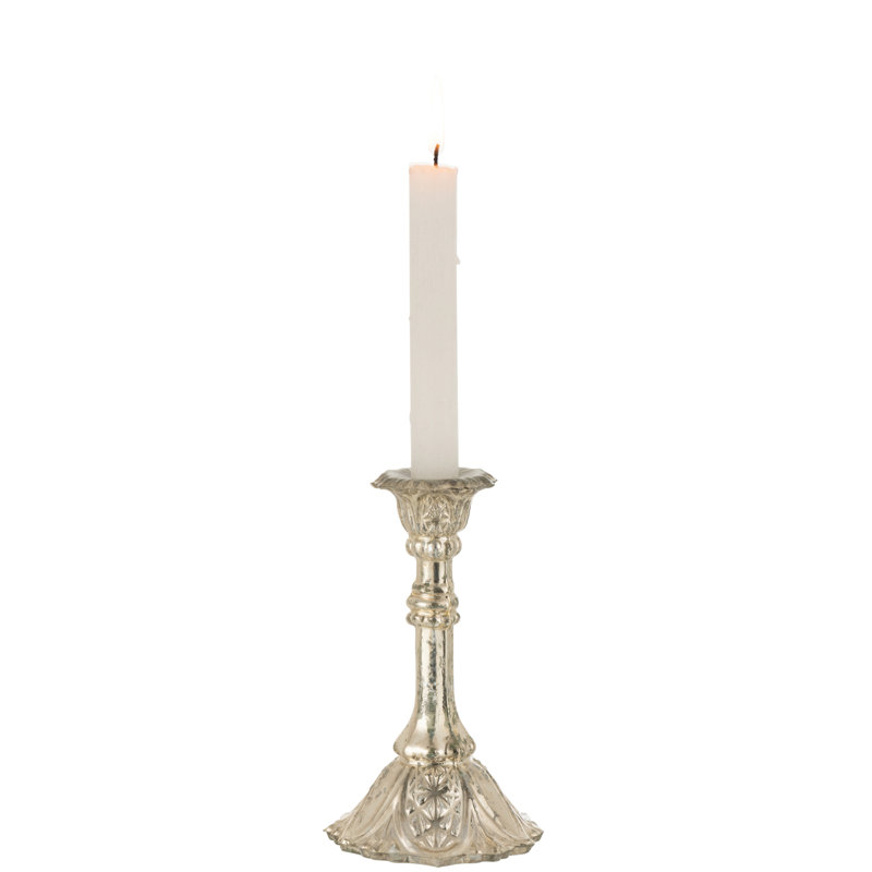 Cozy Glass Tabletop Tealight Holder, Silver