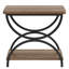 Table de bout industrielle 23,6 po à 2 niveaux avec structure en métal, table d'appoint en bois rétro pour le salon et la chambre à coucher, assemblage facile