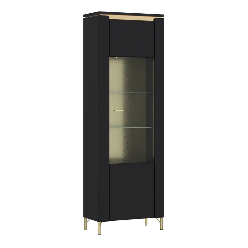 Akilia Display Cabinet, Black/Gold