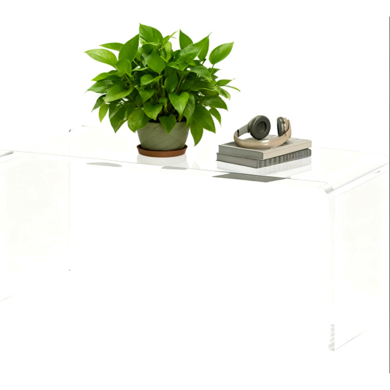 Table basse, table basse rectangulaire en acrylique 39 po, transparent, H 15,9 po x L 39,4 po x l 16 po