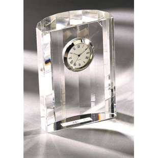 Roman Numeral Mechanical Tabletop Clock in Clear