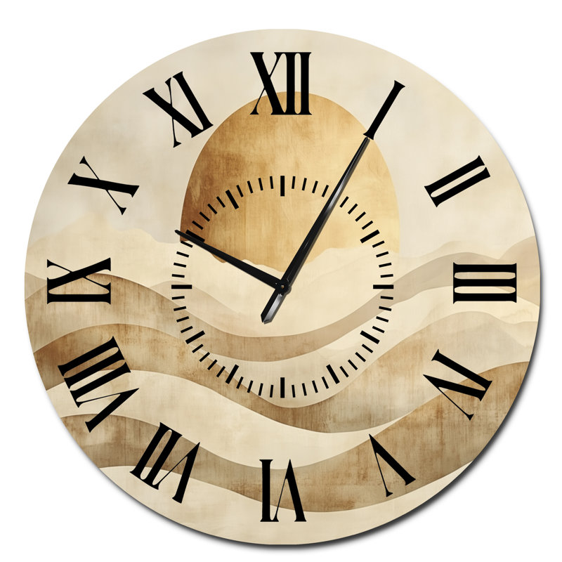 Horloge murale neutre Mid-Century, Surdimensionné