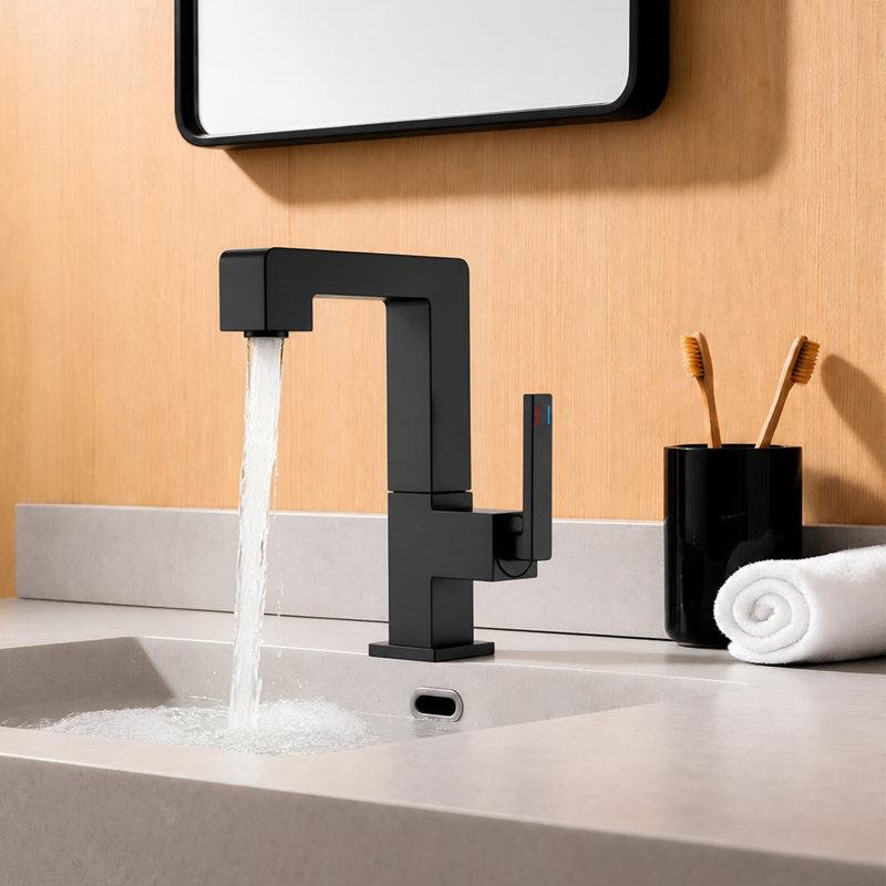 Single-Hole Single-Handle Bathroom Faucet, Matte Black