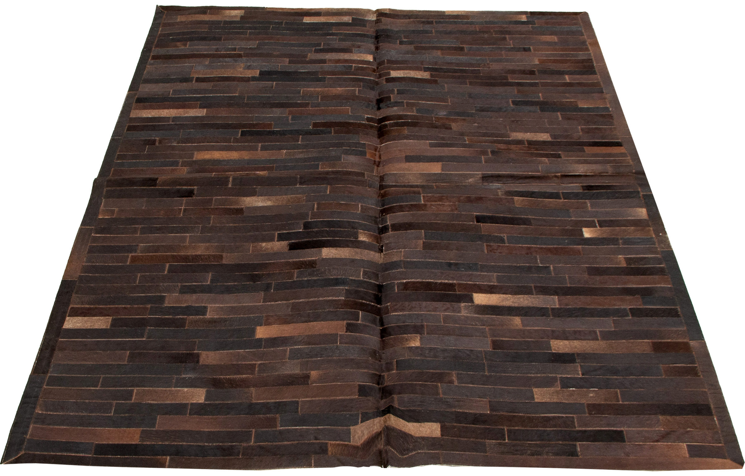 Rectangle Cowhide Rug Foundry Select Abstract Handmade Cowhide Rectangle 6' x 9' Cowhide Area ...