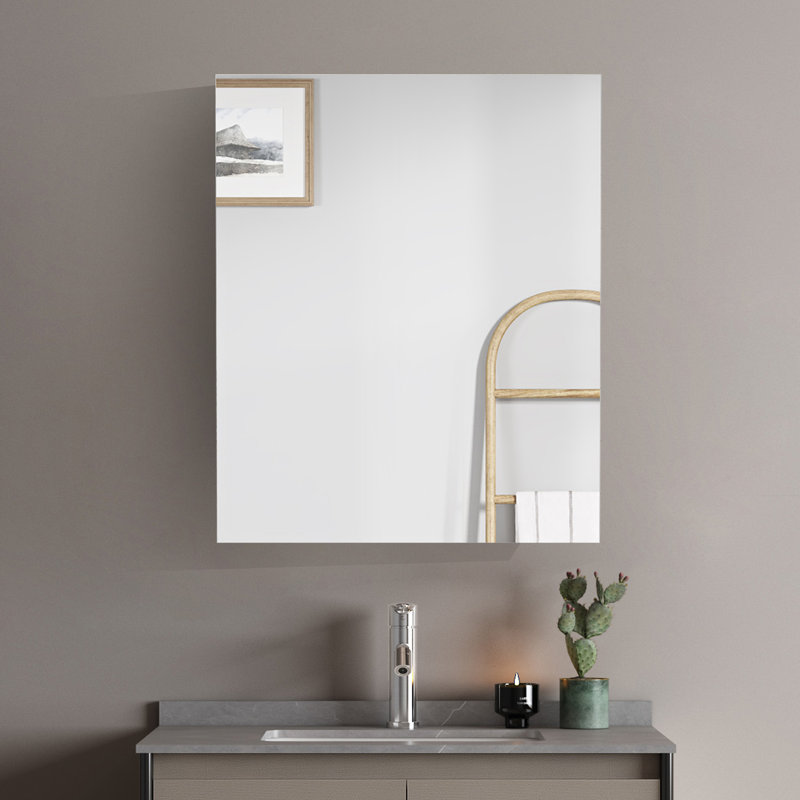 Recessed Or Surface Mount Frameless Medicine Cabinet With Mirror