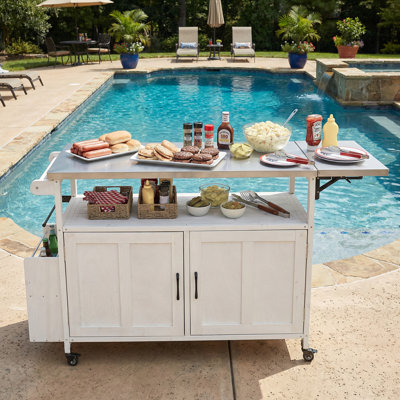 Chariot de cuisine pliable pour îlot de cuisine pour l'extérieur