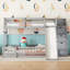 CloudBound Twin Over Full Bunk Bed with Slide and Storage Staircase, Pine-115675303