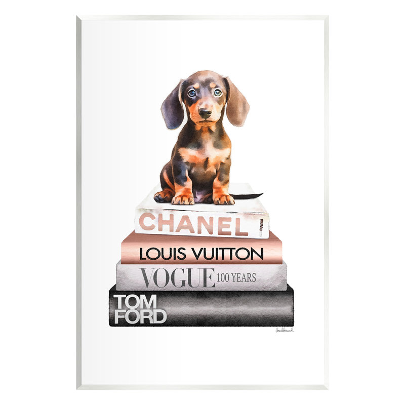 «Teckel chiot», art mural sur plaque par Amanda Greenwood, H 19 po x l 13 po