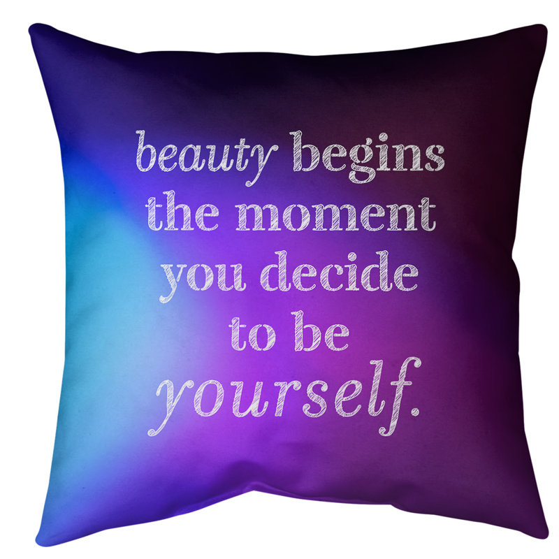 True Beauty Floor Pillow, 28" H x 28" W, Blue/Purple