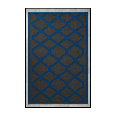 Machine Washable Trellis Black Area Rug