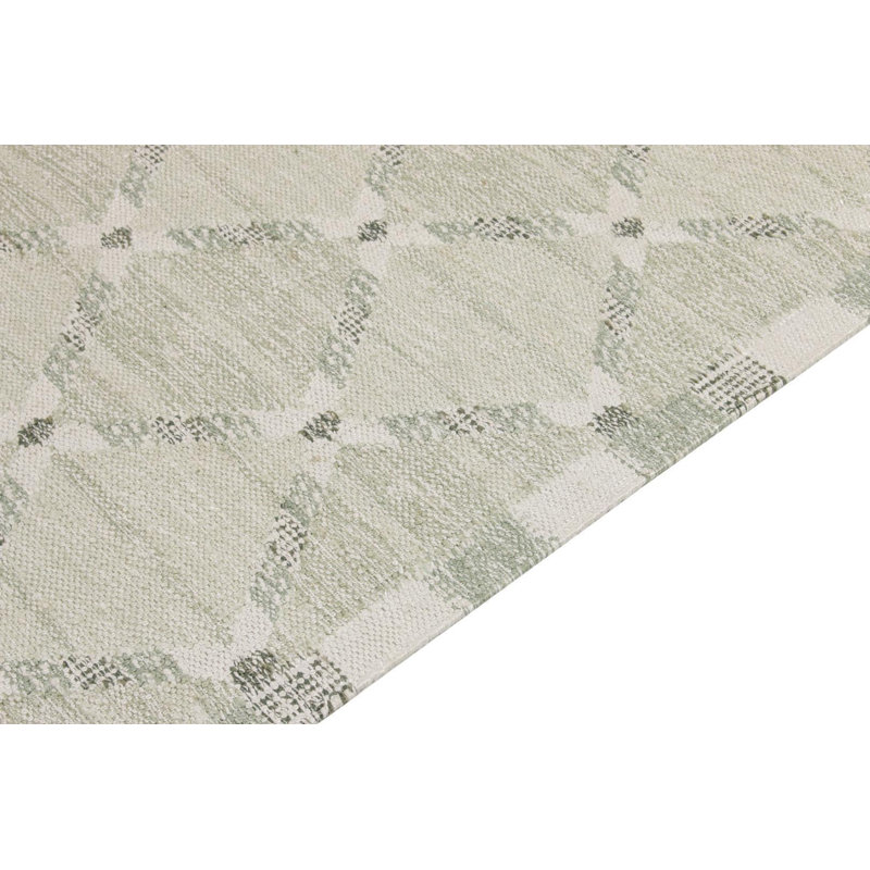 Scandinavian Hand Knotted Silk Trellis Area Rug, Rectangle 10' x 14'