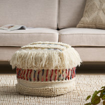 Buy White Criss Cross Pouf Set of 2 with Filler Online in India