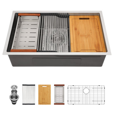 33'' L Single Bowl Stainless Steel Kitchen Sink