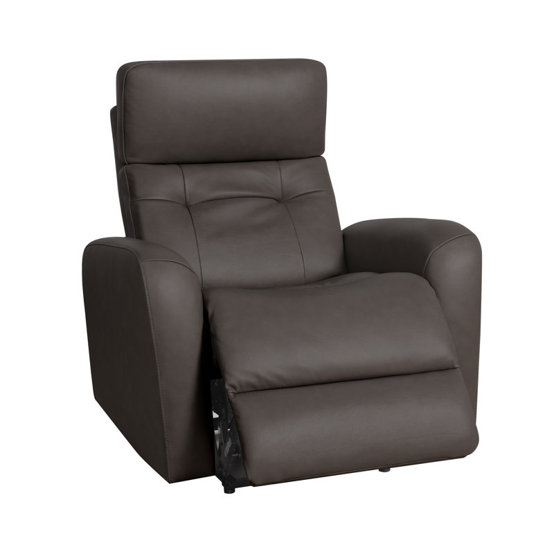 Fauteuil inclinable électrique en cuir véritable Emaad, Brun