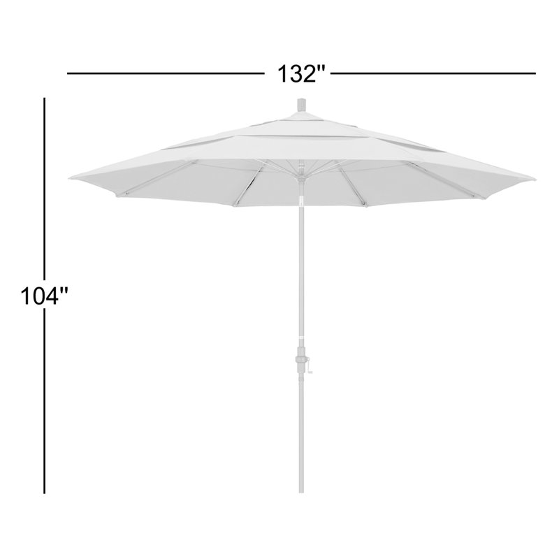Parasol de marché 11 pi Brent, Toile performance bleu marine