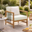 Chaises longues de patio modernes, fauteuil en bois d'acacia pour jardin