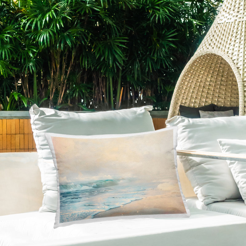 Coussin d'extérieur Sunset On The Beach, imprimé par LSR Creative Studio