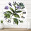 Horloge murale traditionnelle - Fleurs de sésame mauve avec feuilles vertes