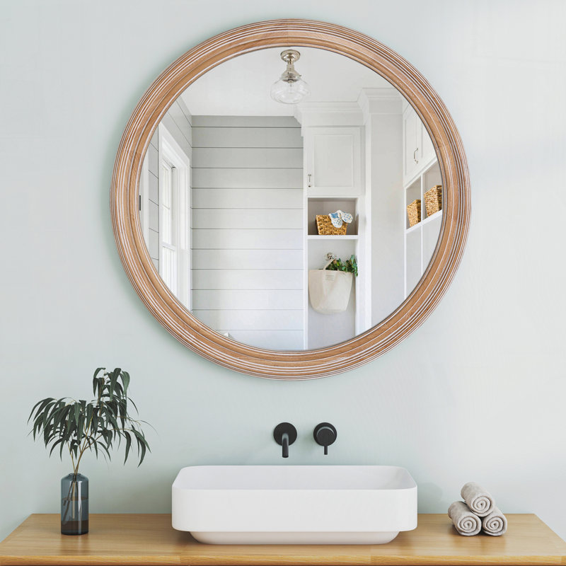 Miroir mural rond pour meuble-lavabo