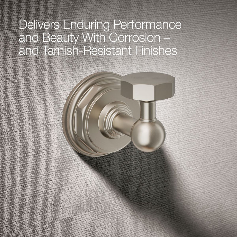 Pinstripe® Wall Mounted Robe Hook, Vibrant Brushed Nickel