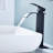 Single Handle Waterfall High Arc Bathroom Sink Faucet with Deck Plate in Matte Black-117227323