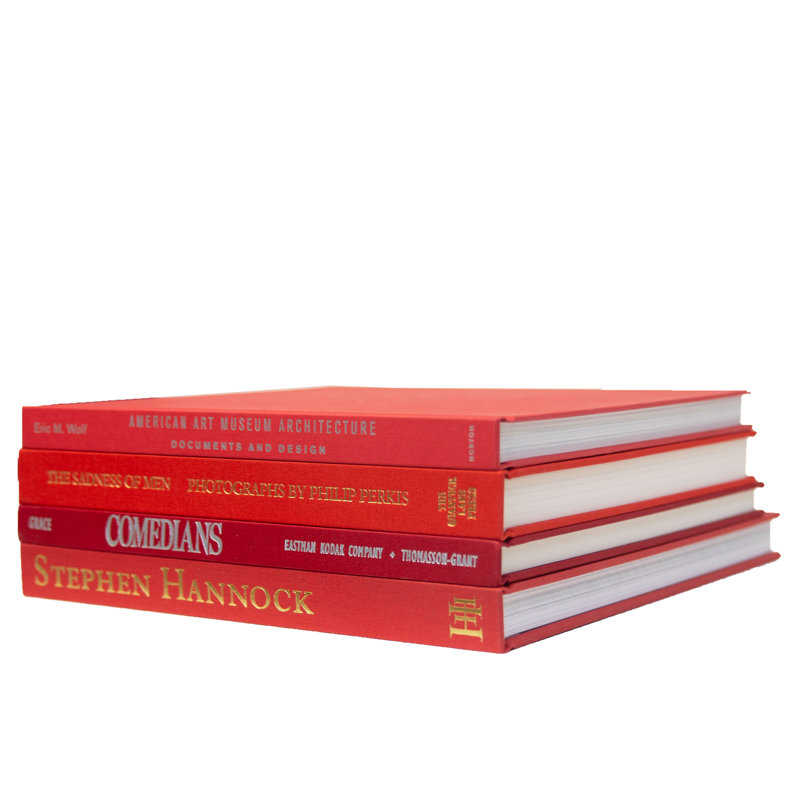 Livres décoratifs - Pile de table basse Orchard - 4 livres rouges