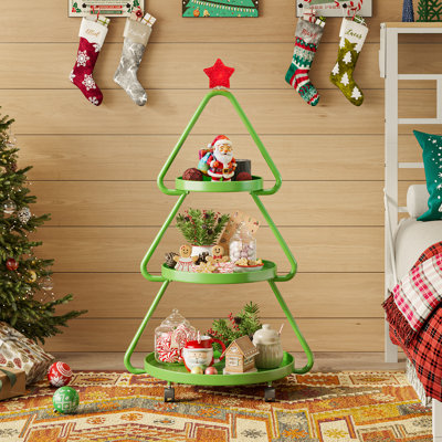 Table d'appoint de Noël avec plateaux de rangement mobiles