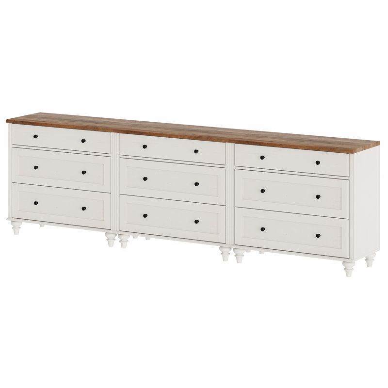 Commode 9 tiroirs Corretta, Blanc