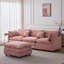 Canapés modulaires spacieux, chenille douce, forme en L rose confortable pour la maison