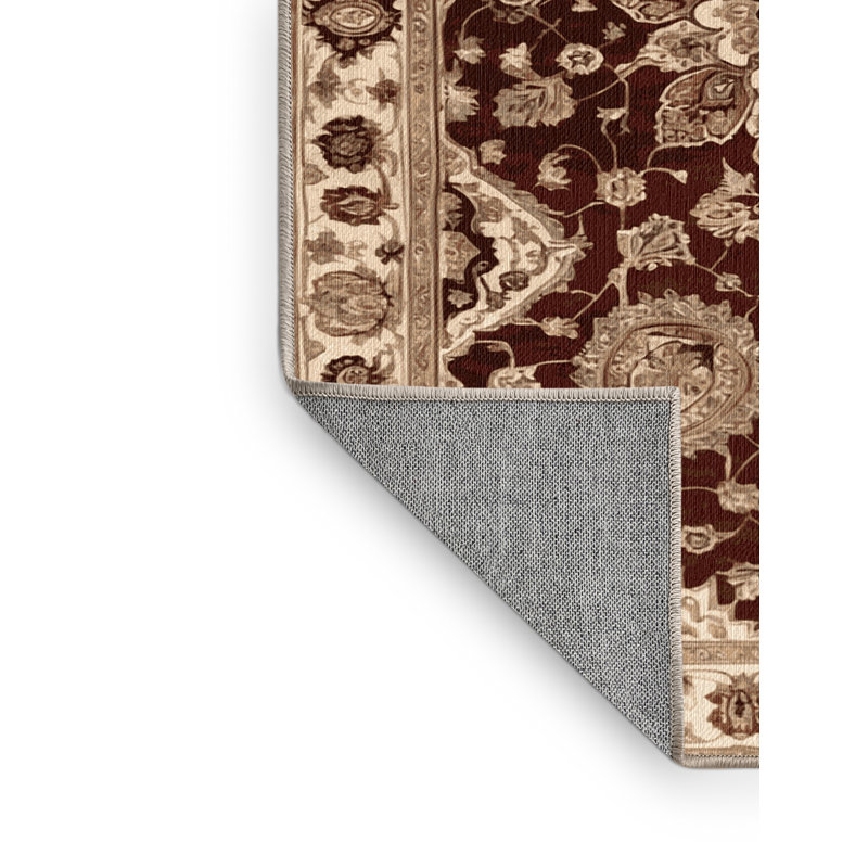 Tapis brun lavable à la machine, Carré 8 pi