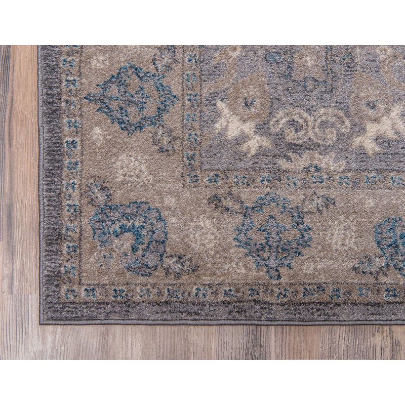 Tapis à motif oriental gris Linz, Rectangle 2 pi x 3 pi