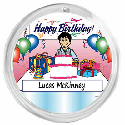 Personalized Round Christmas Ornament NTT:   Birthday Adult - Male