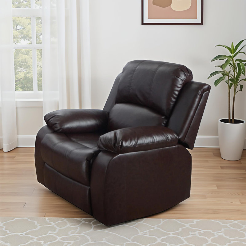 Modena Faux Leather Recliner, Black