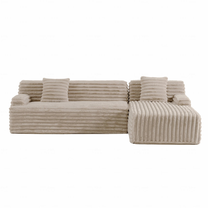 Canapé modulaire Basic, canapé 110 po, Fausse fourrure brune