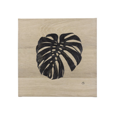 Tropical Leaf I a Hand Embelished Textured Canvas