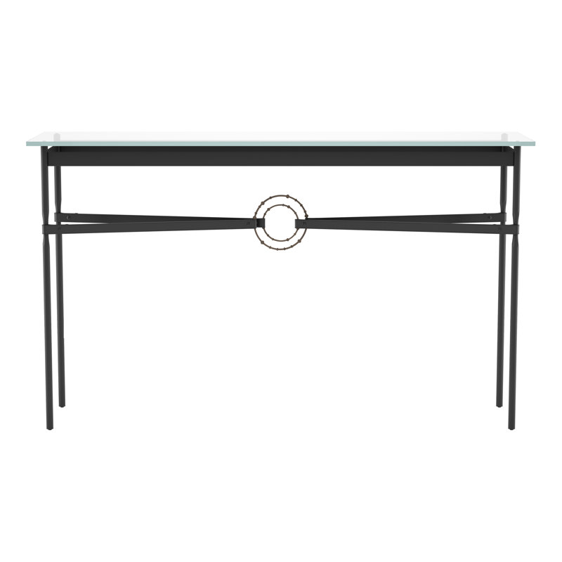 Console Equus, Fer naturel, Noir, Cuir noir
