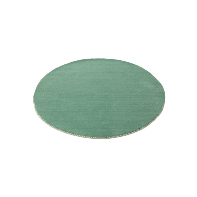 Solid Colour Wool Hand Woven Area Rug, Round 200cm, Turquoise
