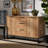 Reid Modern and Contemporary Industrial Wood and Metal 3-Drawer Sideboard Buffet