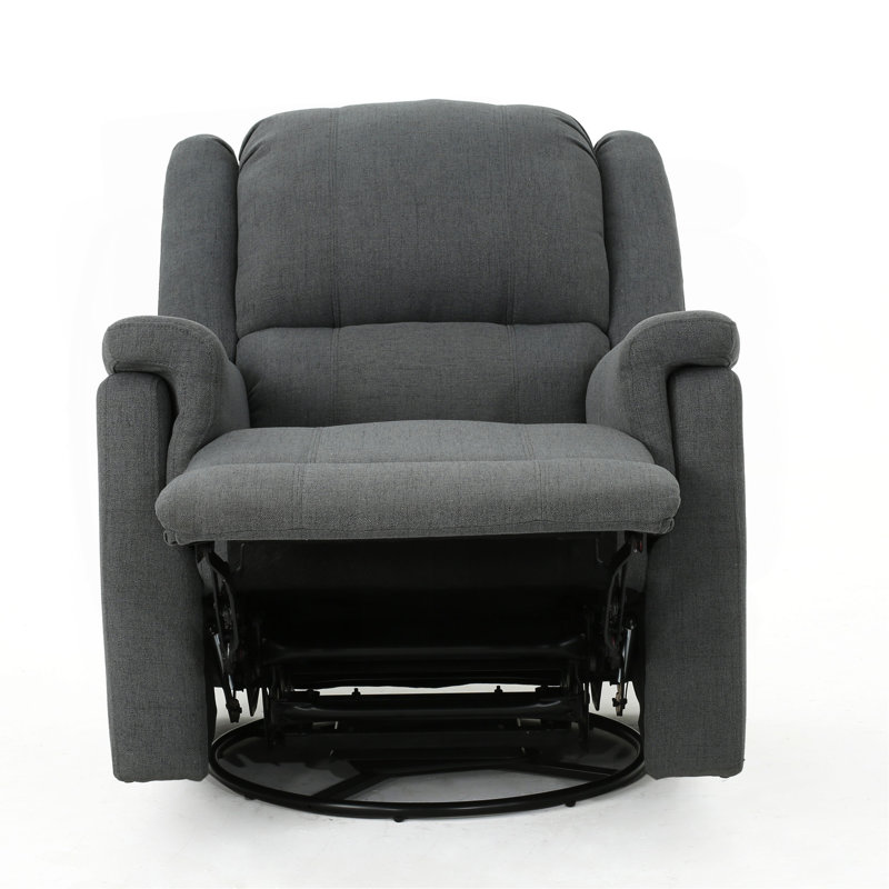 Comfortable Manual Reclining Chair With Swivel Function For Relaxation, Charcoal