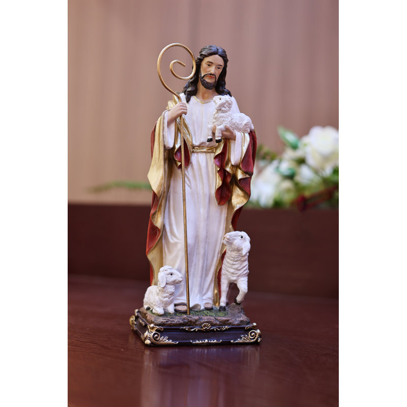 Figurine décorative Good Shepherd intérieur / extérieur, H 12,2 po x l 3,8 po x P 4,8 po