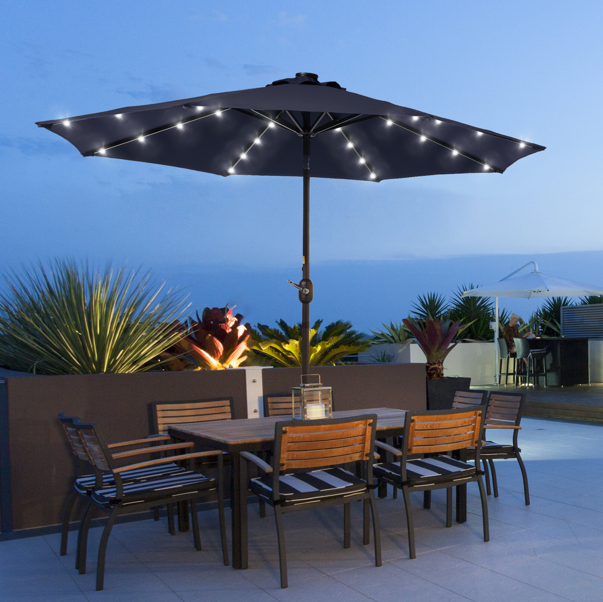 Freeport Park® Jamieson 108'' Lighted Market Umbrella & Reviews | Wayfair