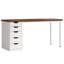 Bureau d'ordinateur à 5 tiroirs, bureau à domicile rustique brun de 47 pouces avec rangement, bureau d'ordinateur simple et moderne, table d'écriture pour petits espaces (armoire à tiroir réversible)-271878785