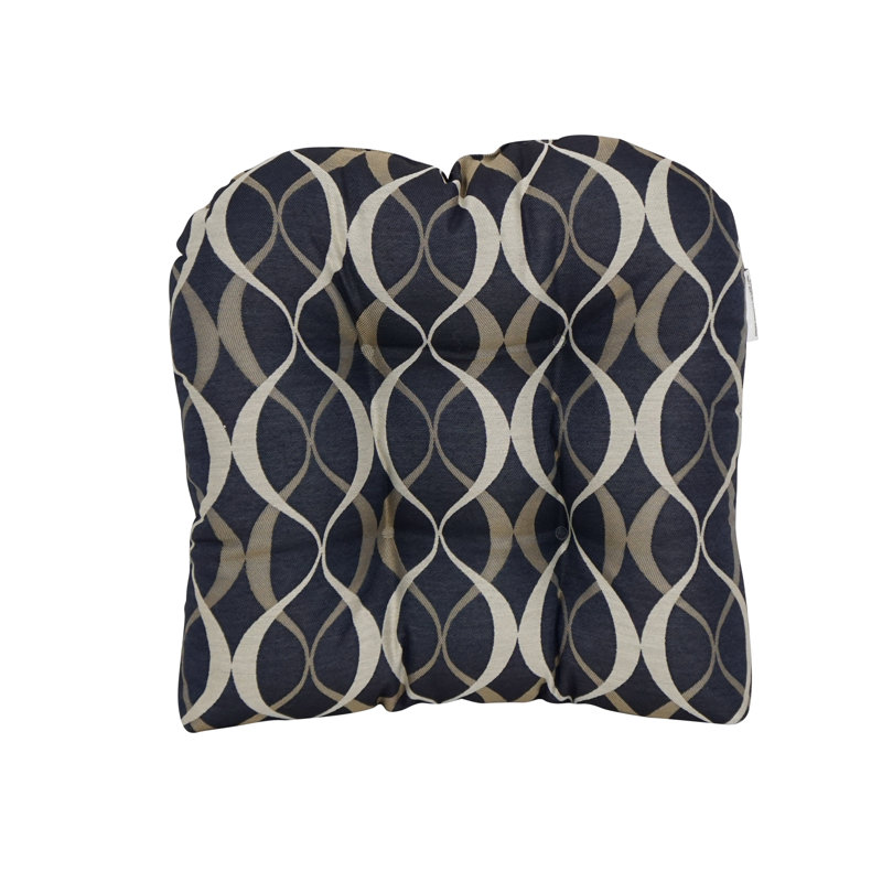 Outdoor 5'' Seat Cushion, Navy/Beige